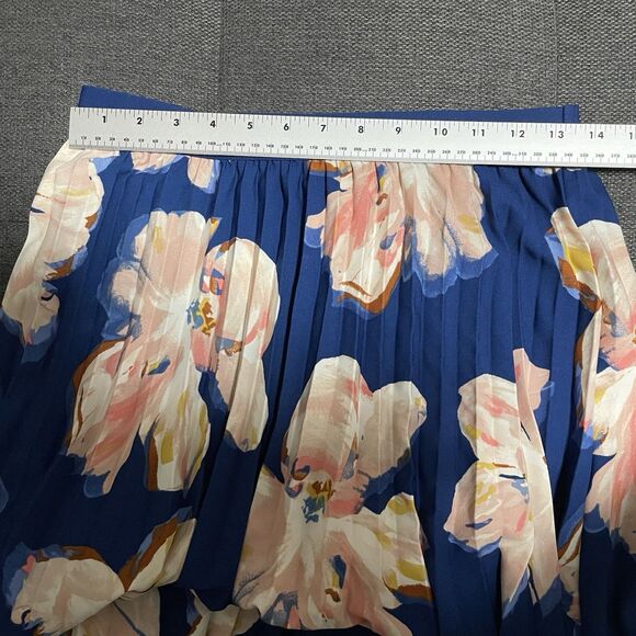 A New Day Blue Maxi Skirt Pink Flowers‎ Floral Print Pleated Women's Small - Picture 8 of 9
